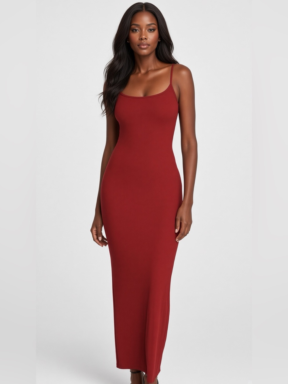 ❤️ SKIMS Soft Lounge Rib Mini Slip Dress | Brick | M | NWT 🏷️